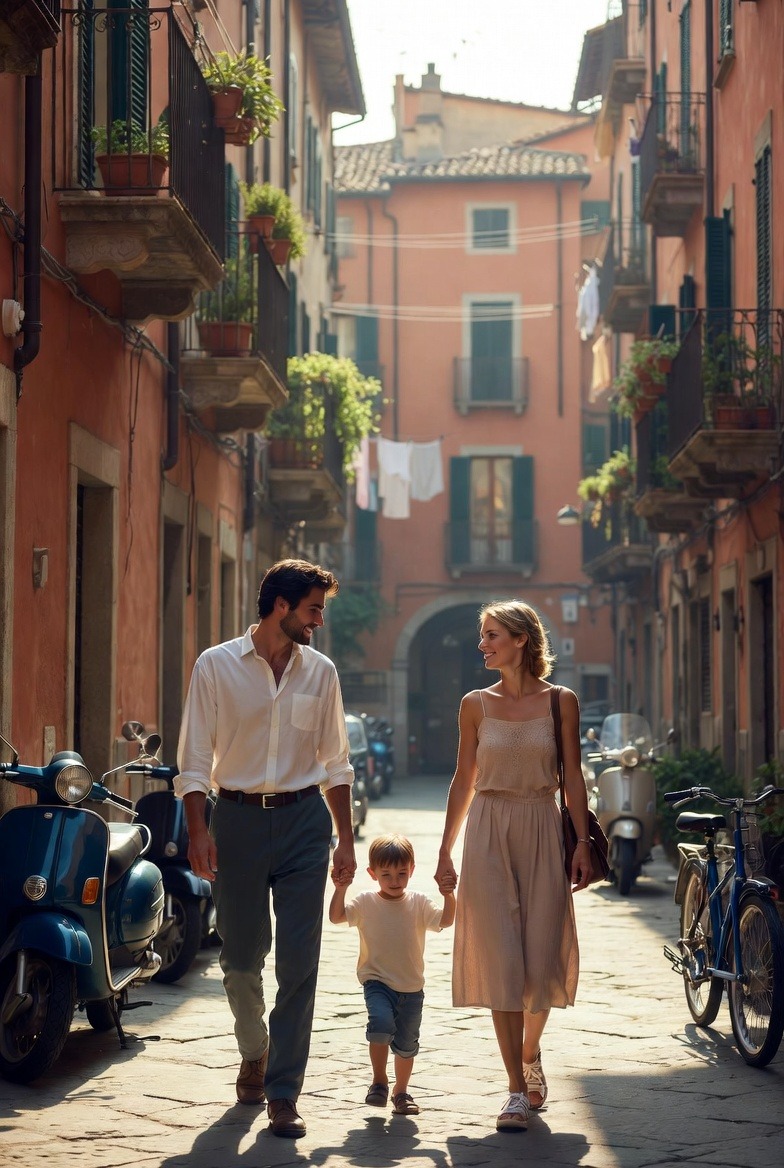 Italy family reunification visa showing families living together in Italy