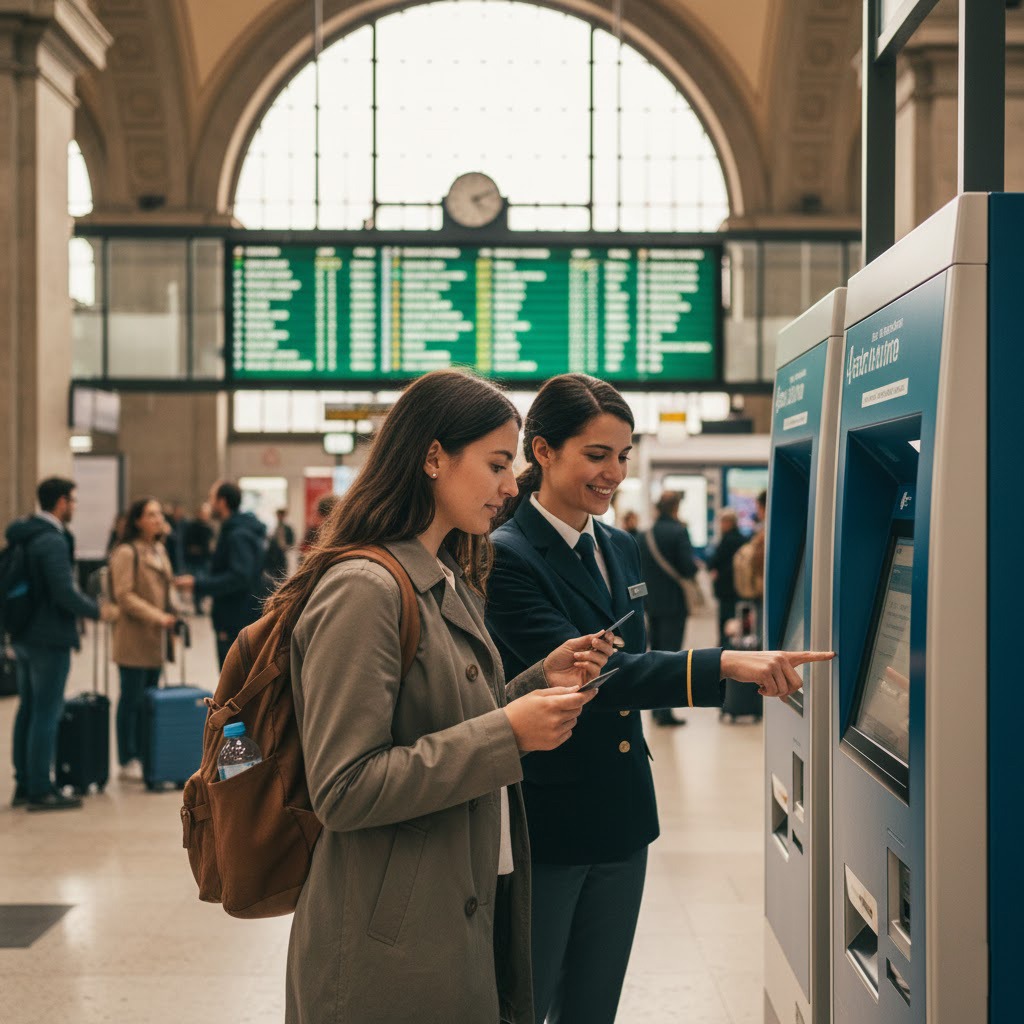 Public transport in Italy showing trains, buses, trams, and metro in an Italian city