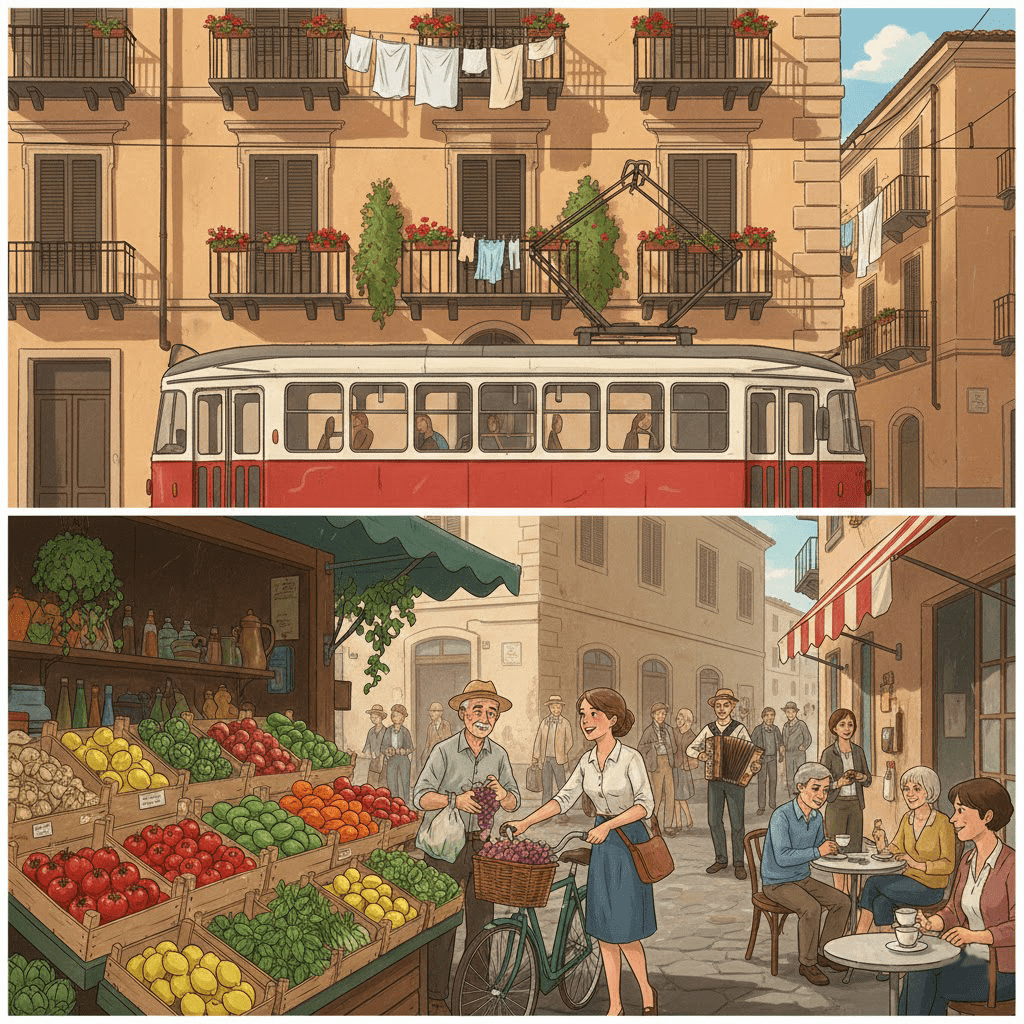 Cost of living in Italy 2026 showing housing, food, and transport