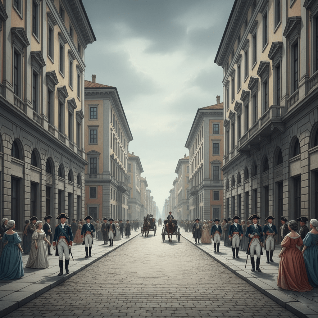 History of Milan Italy skyline showing ancient and modern architecture